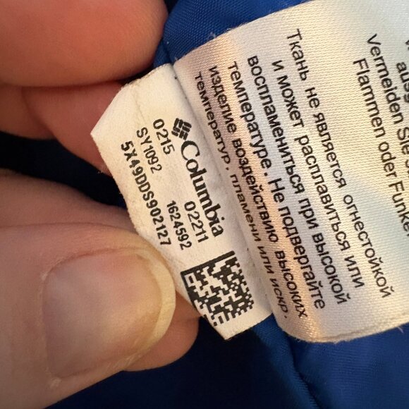 Columbia Boys Size XS 6/7  Winter Coat Blue Full Zip & Snaps Hooded Jacket - Picture 8 of 8